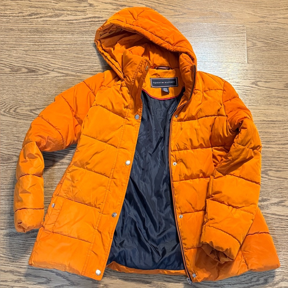 Tommy Hilfiger Bright Orange Woman’s‎ Puffer Jacket Size S - Picture 8 of 12